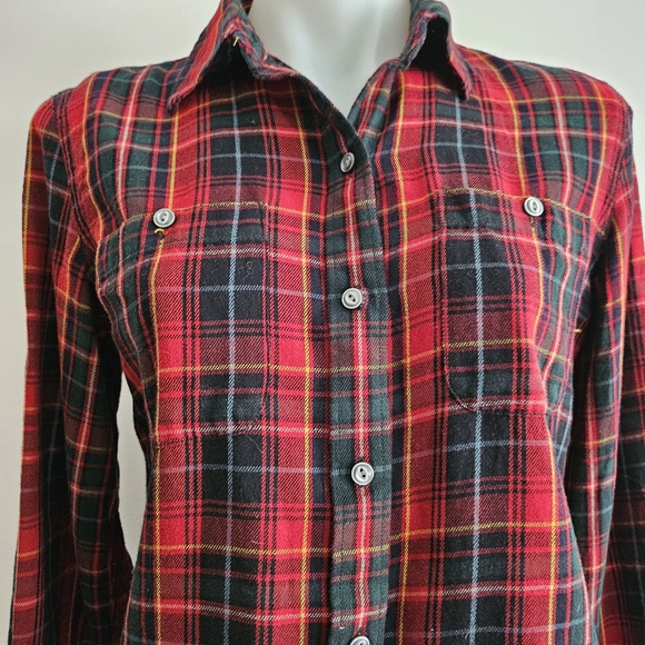 LRL Lauren Jeans Co Ralph Lauren Red Plaid Button Down Shirt Size M - Picture 3 of 9